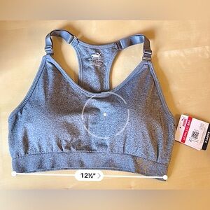 NWT Puma seamless Bra size XL gray removable pads